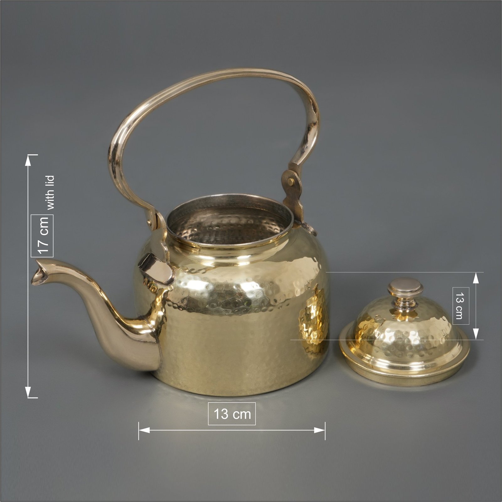 Brass Tea Kettle (Tin Coated) 1100 ml large Brass Tea Kettle (Tin Coated) 1100 ml large