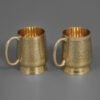 Brass Engraved Mule Mug (Set of 2), Brass Mule Mug, Brass Mule Mug Australia, Brass Moscow Mule Mug, Brass Cocktail Mug, Brass Drinking Mug, Brass Drinkware Australia, Brass Barware, Traditional Brass Mug, Brass Cocktail Cup