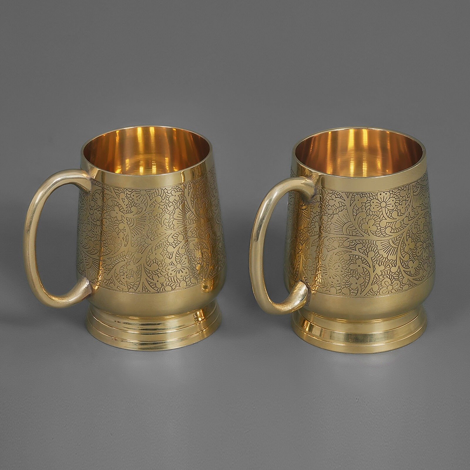 Brass Engraved Mule Mug (Set of 2), Brass Mule Mug, Brass Mule Mug Australia, Brass Moscow Mule Mug, Brass Cocktail Mug, Brass Drinking Mug, Brass Drinkware Australia, Brass Barware, Traditional Brass Mug, Brass Cocktail Cup
