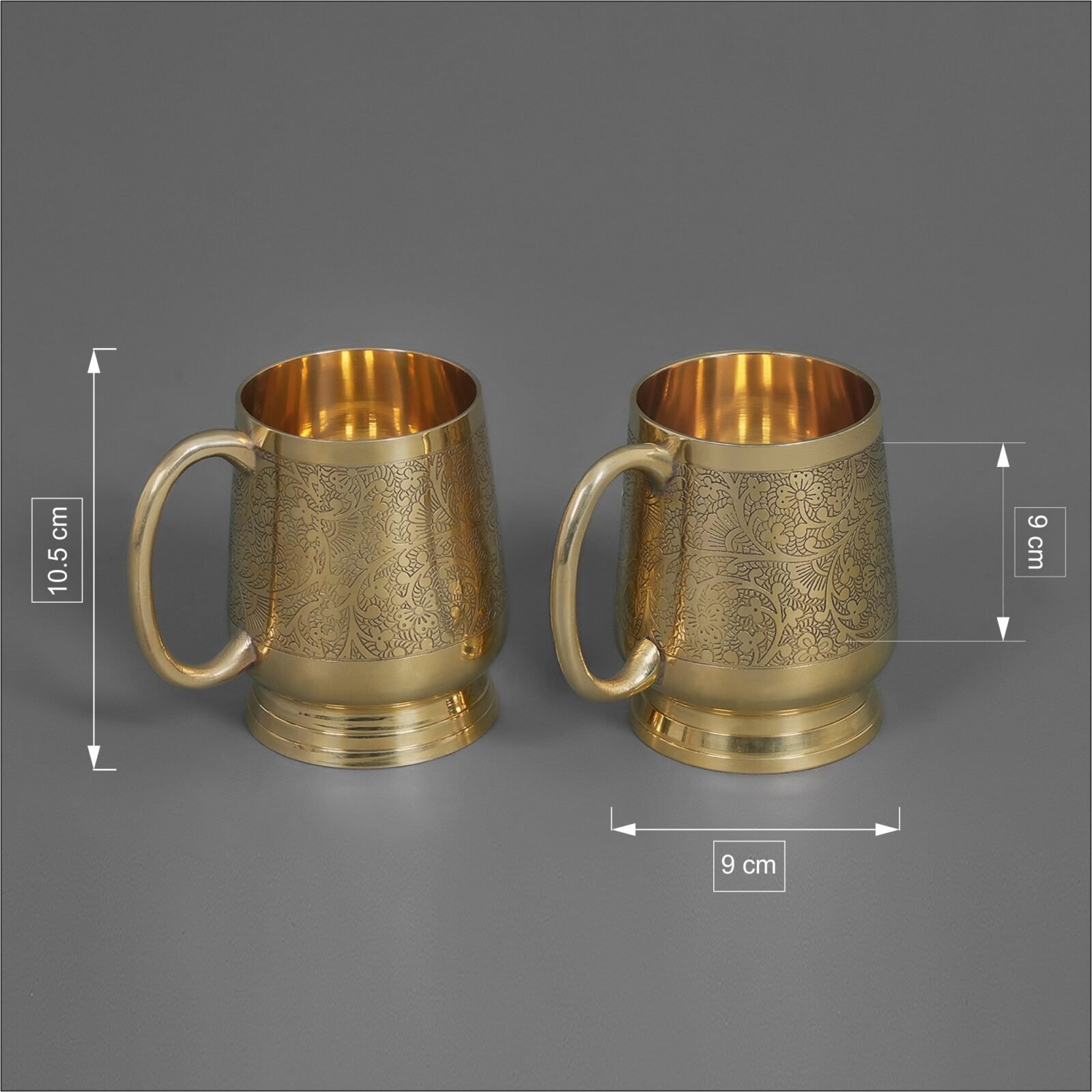 Brass Engraved Mule Mug (Set of 2) large