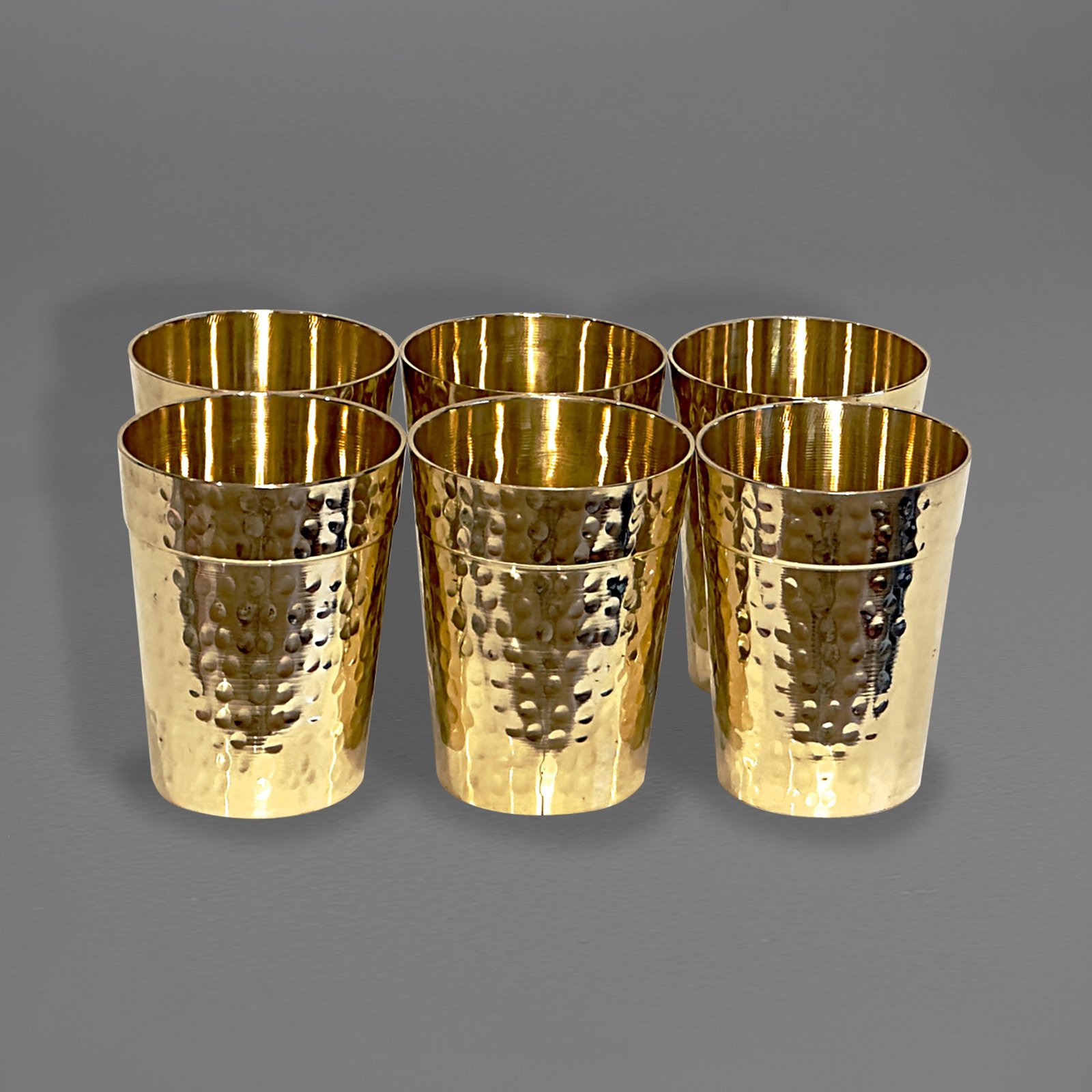 Mini Brass Hammered Tumbler (Small) 2 Mini Brass Hammered Tumbler (Small) 2