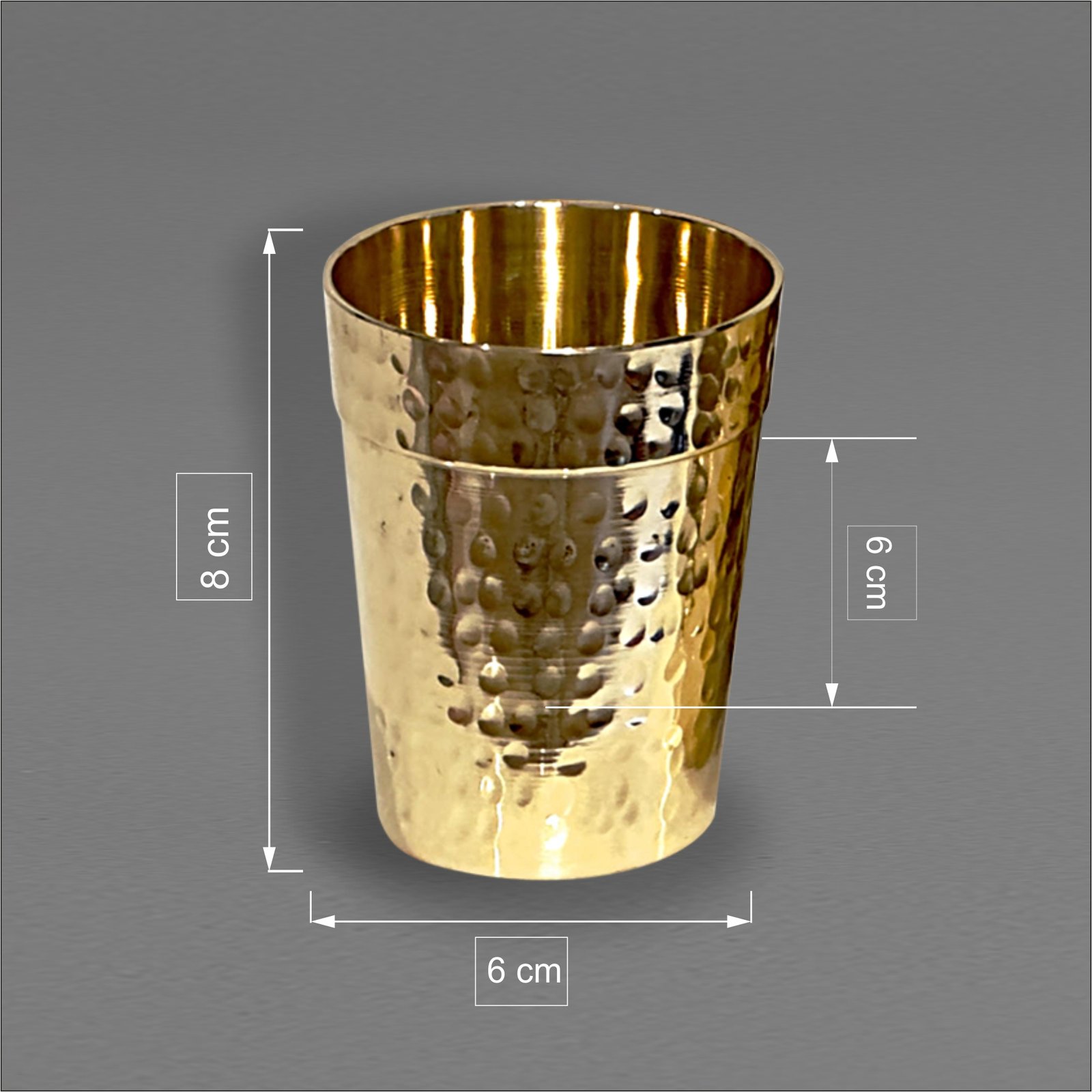 Mini Brass Hammered Tumbler (Small) large Mini Brass Hammered Tumbler (Small) large