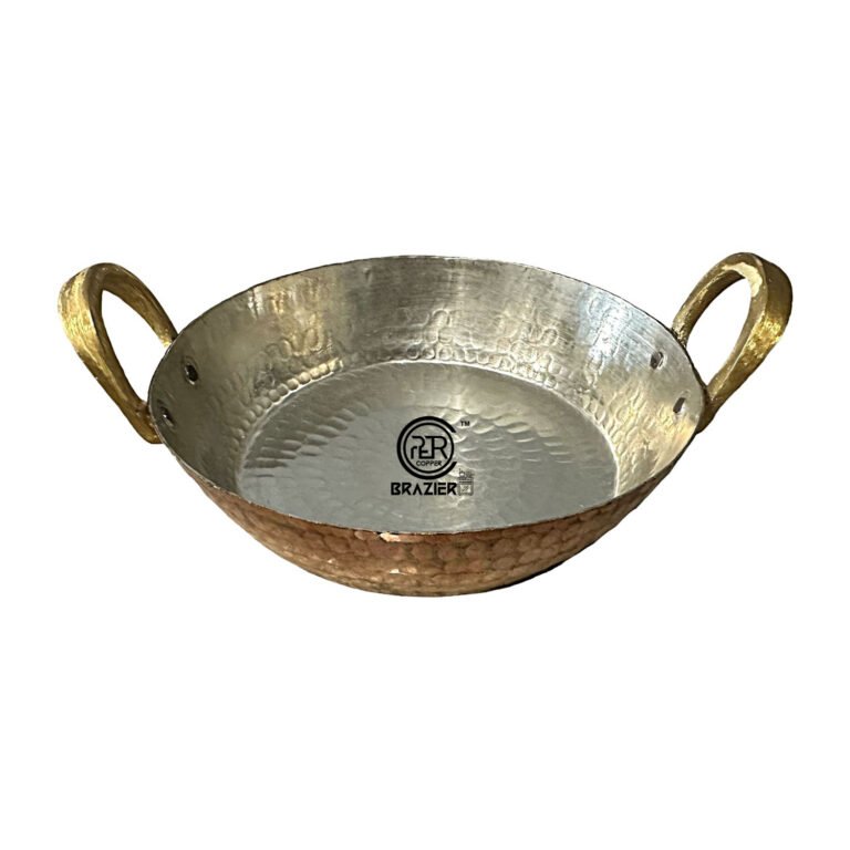 Flat Base Hand crafted Copper KADAHI (Jalebi Pan)