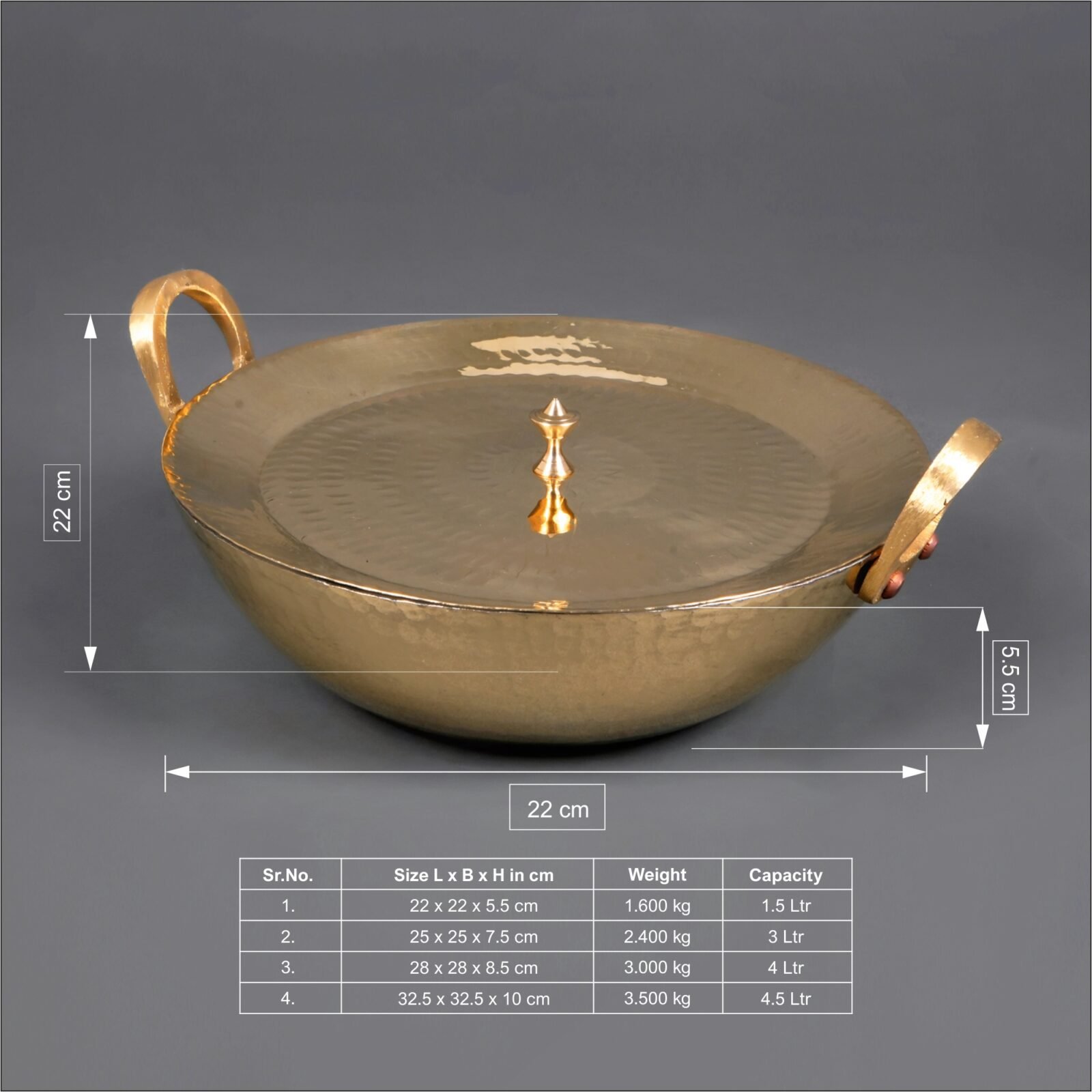 Premium Handmade Kadhai with Lid large