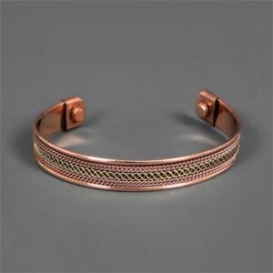 Brass Stripes Magnetic-Copper Bracelet large 0