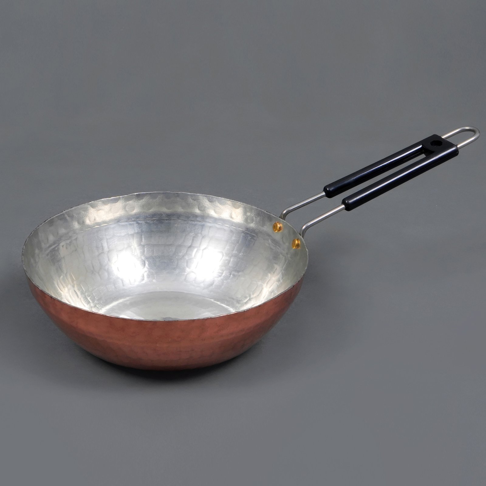 Hand crafted Copper Wok Pan with Wire Handle Hand crafted Copper Wok Pan with Wire Handle