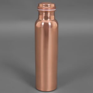 Handcrafted Plain Glossy Copper Water Bottle 1