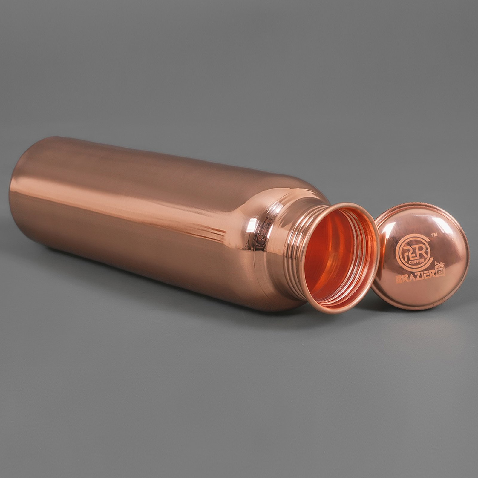 Handcrafted Plain Glossy Copper Water Bottle 2 Handcrafted Plain Glossy Copper Water Bottle 2