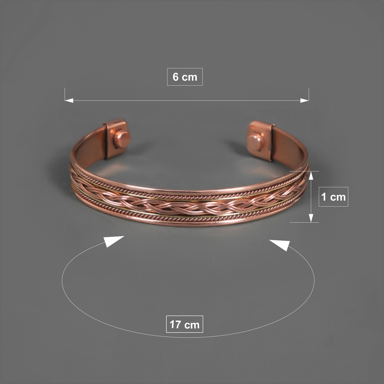 Braid Style Magnetic-Copper Bracelet large Braid Style Magnetic-Copper Bracelet large