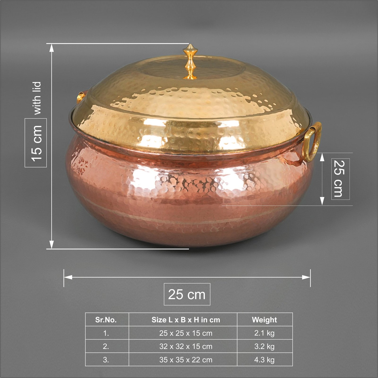 Copper Lagan, Braising Cookware, Serving Pot large Copper Lagan, Braising Cookware, Serving Pot large