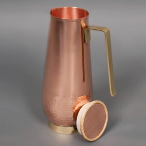 Copper Pitcher With Wooden Lid 1
