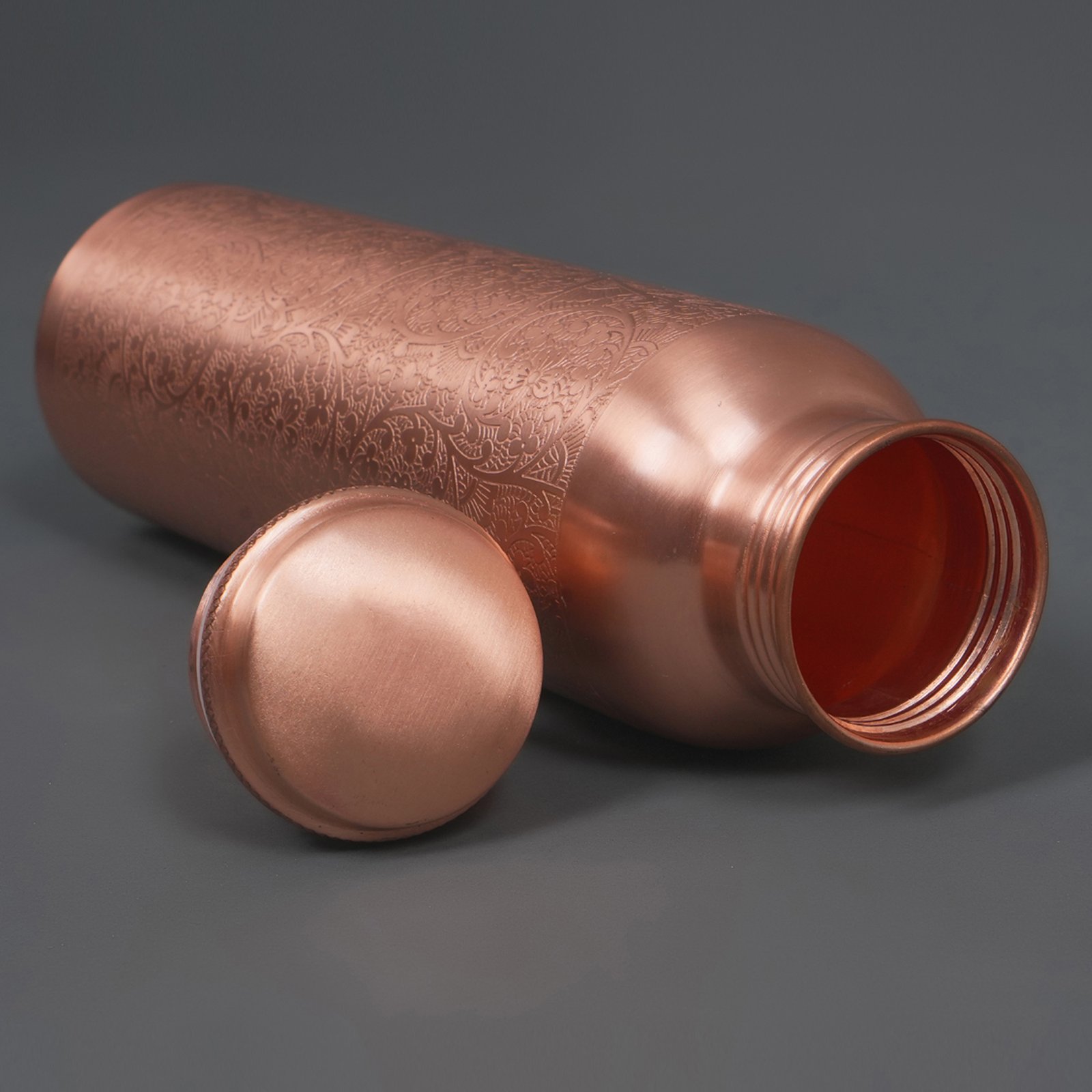 Etched Matte Finish Copper Water Bottle 2 Etched Matte Finish Copper Water Bottle 2