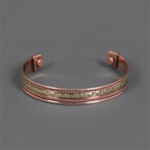 Slim Golden pattern Magnetic-Copper Bracelet large 0
