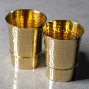 Pure Brass Tumbler set of 2 1