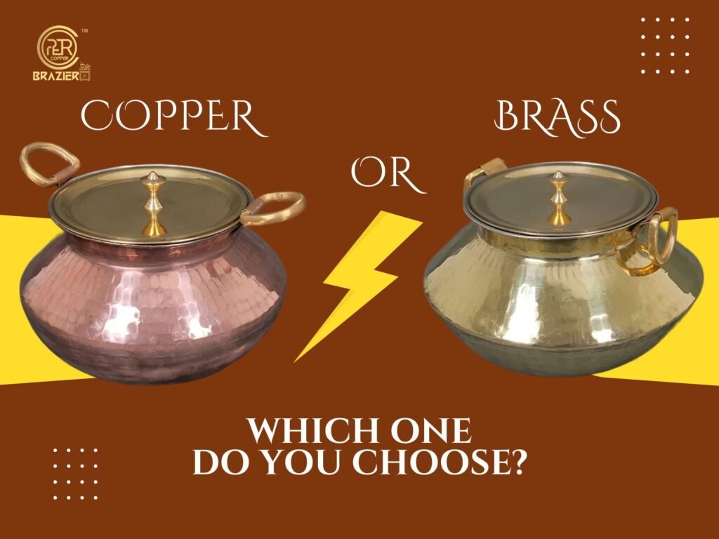 Copper brazier, copper cookware, brass cookware, Brass or copper cookware