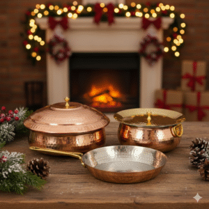 Lagan , Lid FryPan, Brass handle Madurai Handi